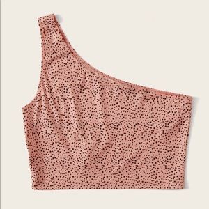 pink polka dot crop top